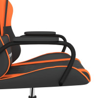 Miniatyr av produktbild för Gamingstol med massage svart och orange konstläder