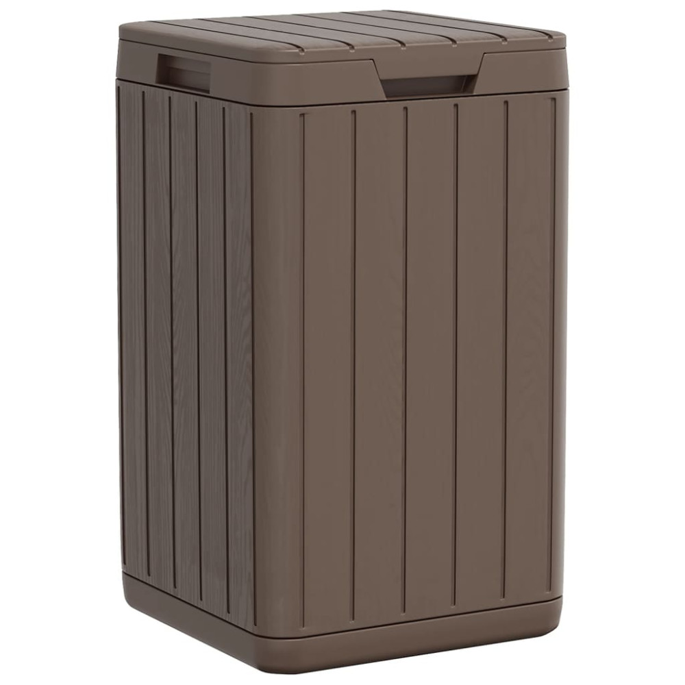 Produktbild för Soptunna för utomhusbruk brun 38x38x65 cm PP