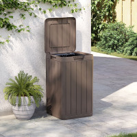 Produktbild för Soptunna för utomhusbruk brun 38x38x65 cm PP