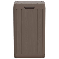 Produktbild för Soptunna för utomhusbruk brun 38x38x65 cm PP