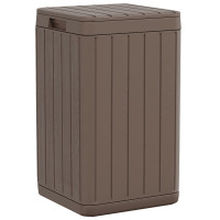 Produktbild för Soptunna för utomhusbruk brun 38x38x65 cm PP