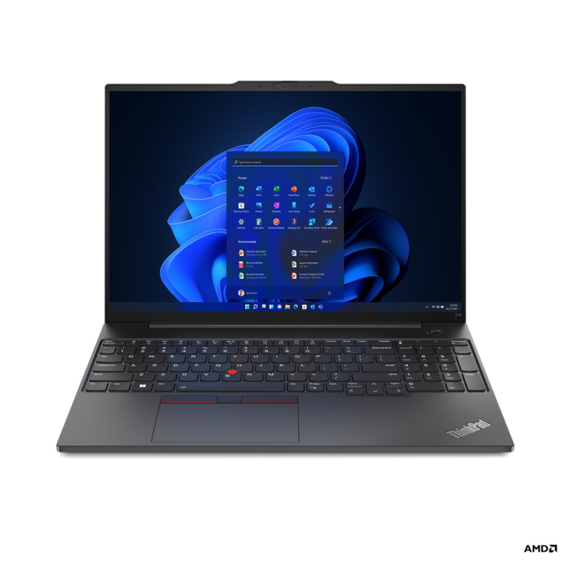 Produktbild för Lenovo ThinkPad E16 Bärbar dator 40,6 cm (16") WUXGA AMD Ryzen™ 7 7730U 16 GB DDR4-SDRAM 512 GB SSD Wi-Fi 6 (802.11ax) Windows 11 Pro Svart