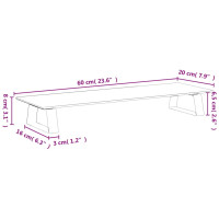 Produktbild för Skärmställ vit 60x20x8 cm härdat glas och metall