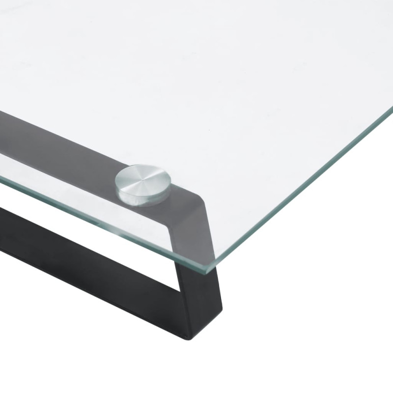 Produktbild för Skärmställ svart 40x20x8 cm härdat glas och metall