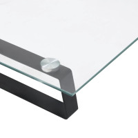 Miniatyr av produktbild för Skärmställ svart 100x20x8 cm härdat glas och metall