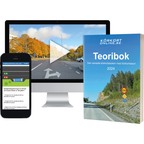 Hagberg Media AB Teoribok 2024 + övningsprov online för B-körkort (häftad)