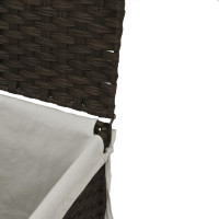 Produktbild för Tvättkorg med 2 sektioner mörkbrun 53x35x57 cm konstrotting