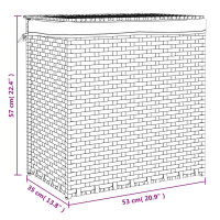 Produktbild för Tvättkorg med 2 sektioner svart 53x35x57 cm konstrotting