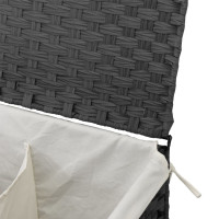 Produktbild för Tvättkorg med 2 sektioner grå 53x35x57 cm konstrotting
