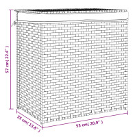 Produktbild för Tvättkorg med 2 sektioner grå 53x35x57 cm konstrotting