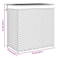 Produktbild för Tvättkorg med 2 sektioner 53x35x57 cm konstrotting