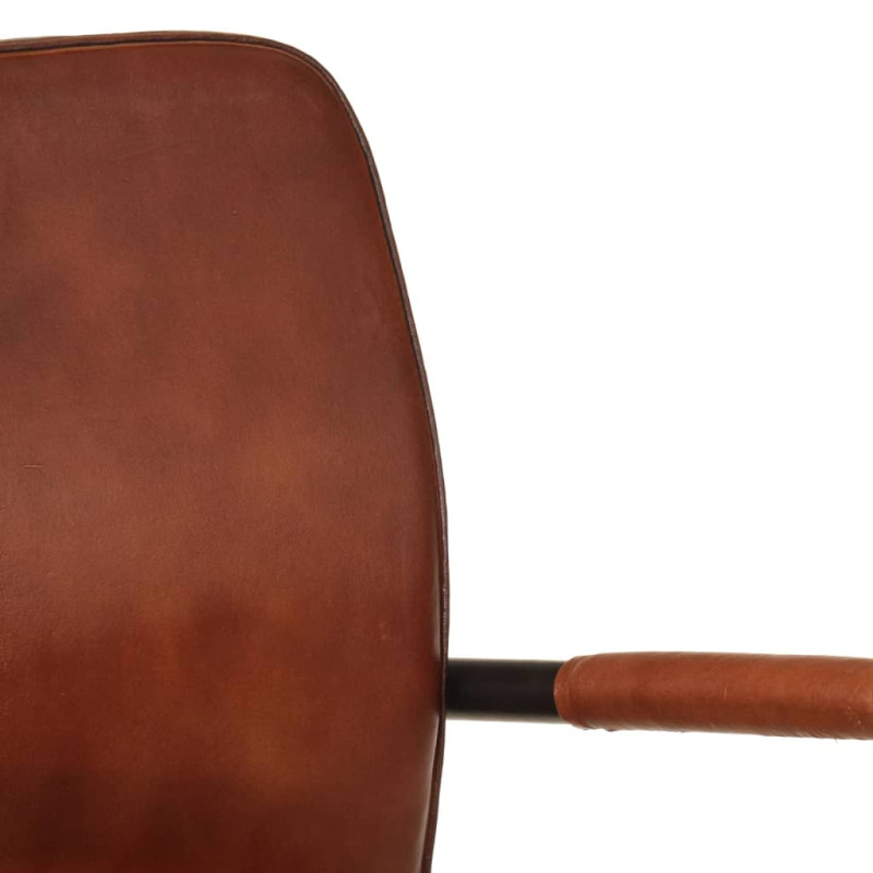 Produktbild för Fåtölj äkta läder brun