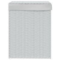 Produktbild för Tvättkorg med lock vit 46x33x60 cm konstrotting