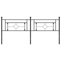 Produktbild för Huvudgavel metall svart 200 cm