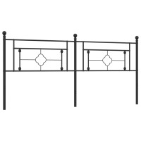 Produktbild för Huvudgavel metall svart 200 cm