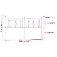 Produktbild för Huvudgavel metall svart 200 cm