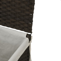 Produktbild för Tvättkorg med lock mörkbrun 46x33x60 cm konstrotting