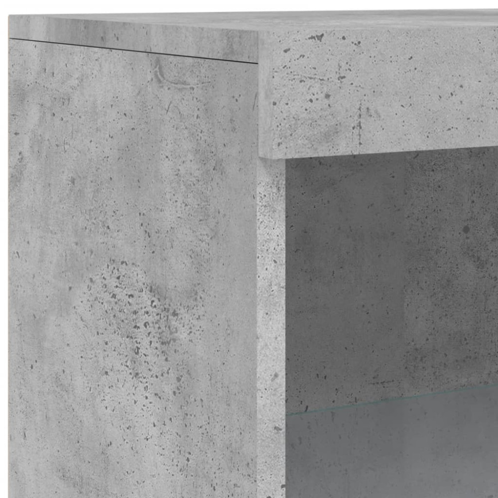 Produktbild för Skänk med LED-belysning betonggrå 181,5x37x100 cm