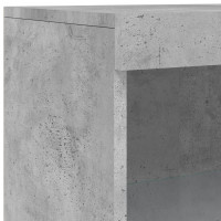 Produktbild för Skänk med LED-belysning betonggrå 181,5x37x100 cm