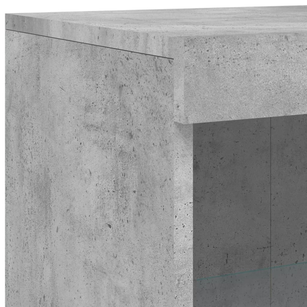 Produktbild för Skänk med LED-belysning betonggrå 181,5x37x100 cm