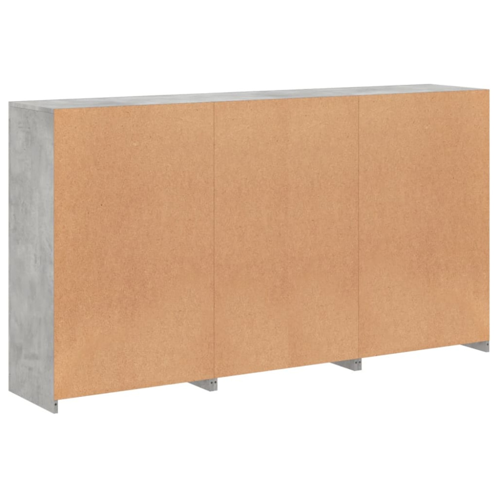 Produktbild för Skänk med LED-belysning betonggrå 181,5x37x100 cm