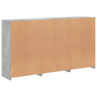Produktbild för Skänk med LED-belysning betonggrå 181,5x37x100 cm