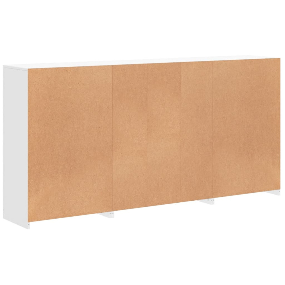 Produktbild för Skänk med LED-belysning vit 202x37x100 cm