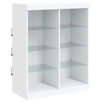 Produktbild för Skänk med LED-belysning vit 202x37x100 cm