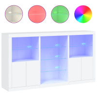Produktbild för Skänk med LED-belysning vit 181,5x37x100 cm