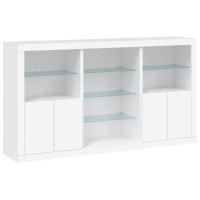 Produktbild för Skänk med LED-belysning vit 181,5x37x100 cm