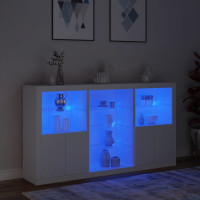 Produktbild för Skänk med LED-belysning vit 181,5x37x100 cm