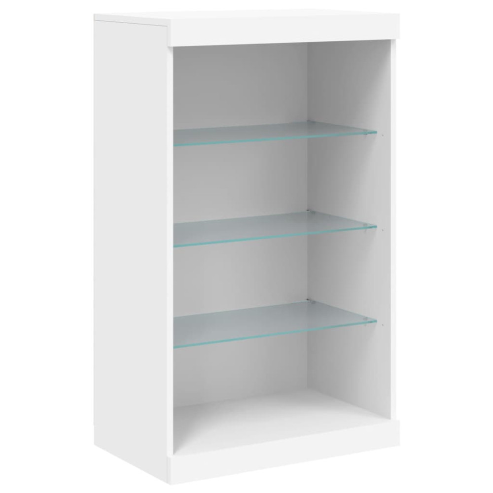Produktbild för Skänk med LED-belysning vit 181,5x37x100 cm