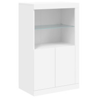 Produktbild för Skänk med LED-belysning vit 181,5x37x100 cm