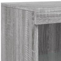 Produktbild för Skänk med LED-belysning grå sonoma 181,5x37x100 cm