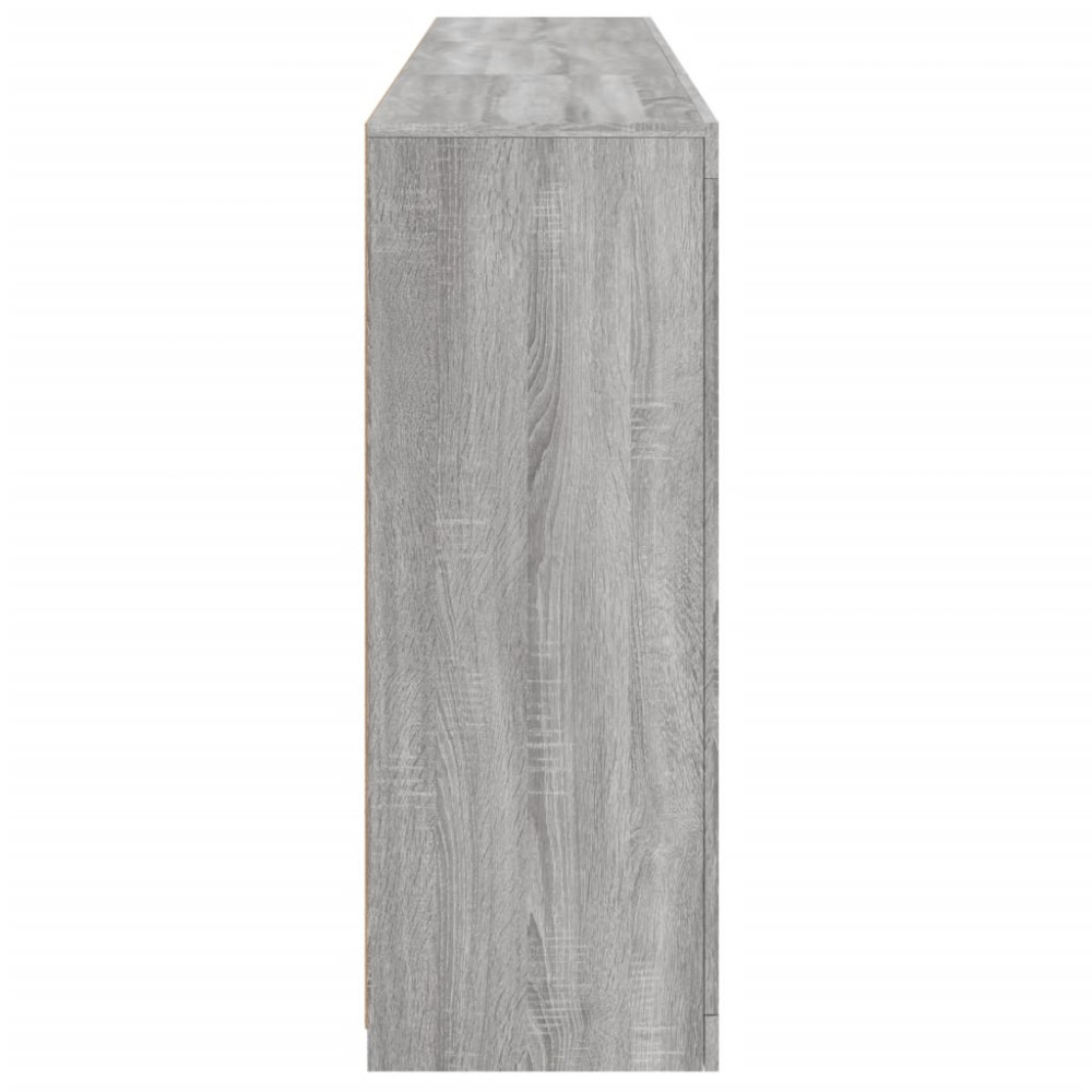 Produktbild för Skänk med LED-belysning grå sonoma 181,5x37x100 cm