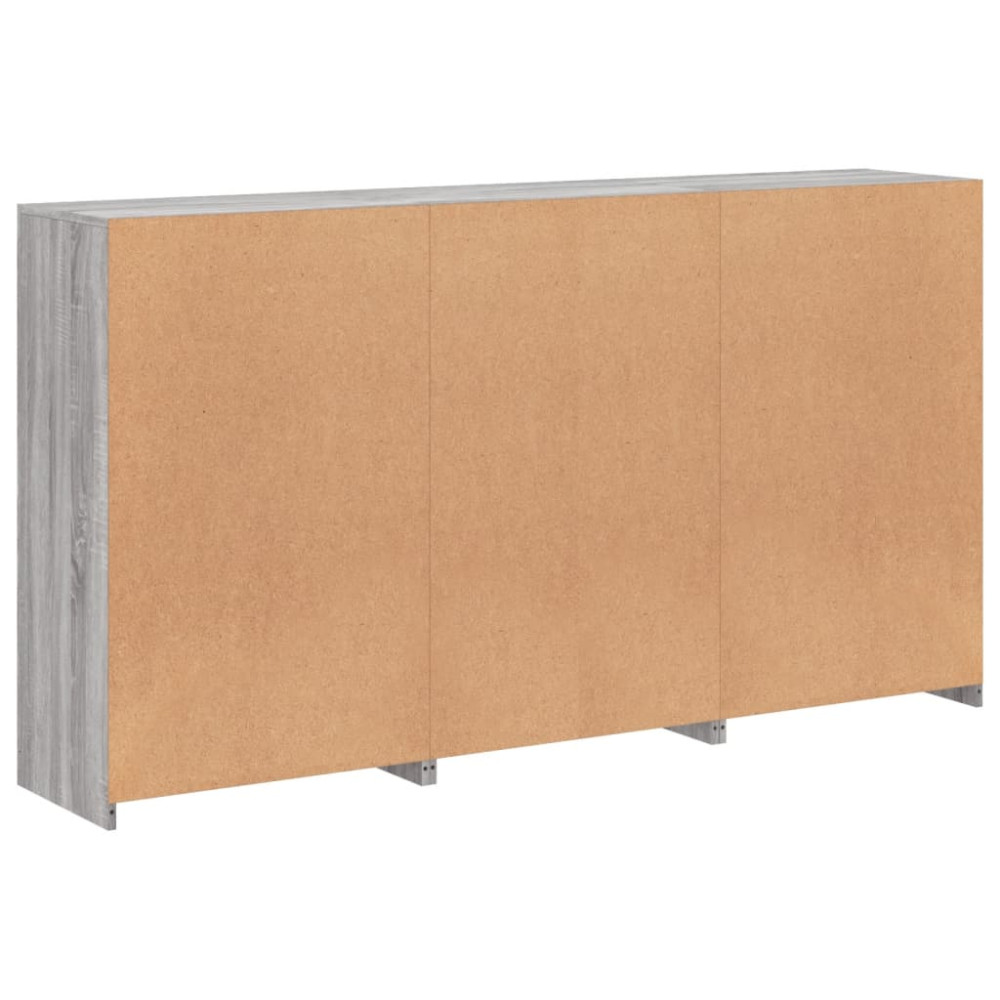 Produktbild för Skänk med LED-belysning grå sonoma 181,5x37x100 cm