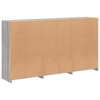 Produktbild för Skänk med LED-belysning grå sonoma 181,5x37x100 cm