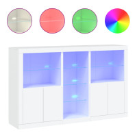 Produktbild för Skänk med LED-belysning vit 162x37x100 cm