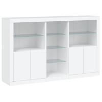 Produktbild för Skänk med LED-belysning vit 162x37x100 cm