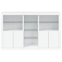 Produktbild för Skänk med LED-belysning vit 162x37x100 cm