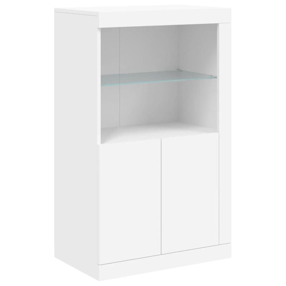 Produktbild för Skänk med LED-belysning vit 162x37x100 cm