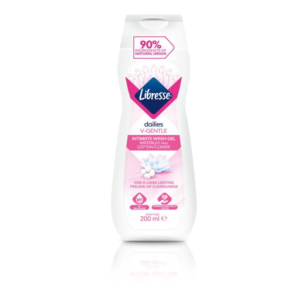 Produktbild för Libresse Intimtvätt Waterlily & Cotton Flower 200ml