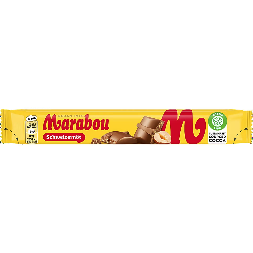 Produktbild för Mjölkchoklad Bar Schweizernöt 43g