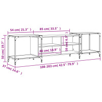 Produktbild för Tv-bänk brun ek 203x37x50 cm konstruerat trä