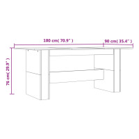 Miniatyr av produktbild för Matbord rökfärgad ek 180x90x76 cm konstruerat trä