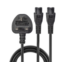 Miniatyr av produktbild för Lindy 30428 strömkablar Svart 2,5 m Strömkontakt typ G 2 x C5 kontakter