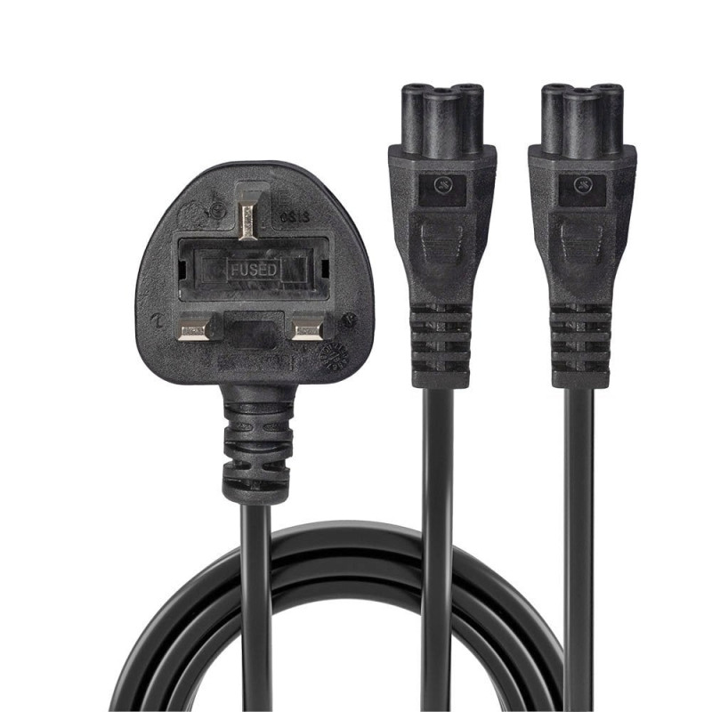 Produktbild för Lindy 30428 strömkablar Svart 2,5 m Strömkontakt typ G 2 x C5 kontakter