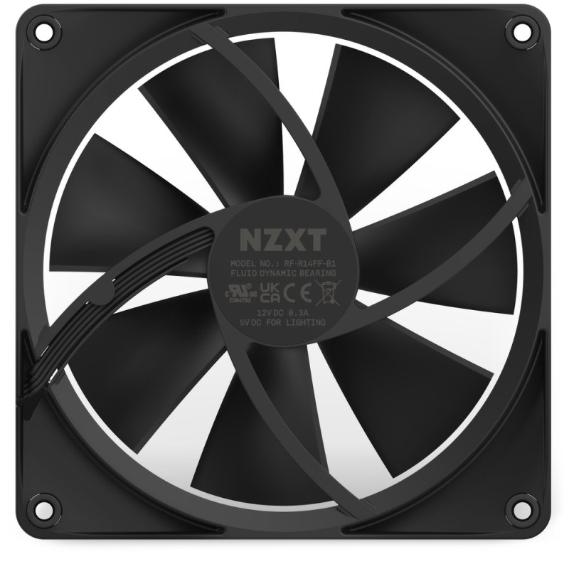 Produktbild för NZXT F140 RGB Datorväska Fan 14 cm Svart 1 styck