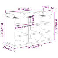 Produktbild för Skobänk brun ek 82x32x50 cm konstruerat trä