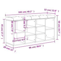 Produktbild för Skobänk brun ek 102x32x50 cm konstruerat trä